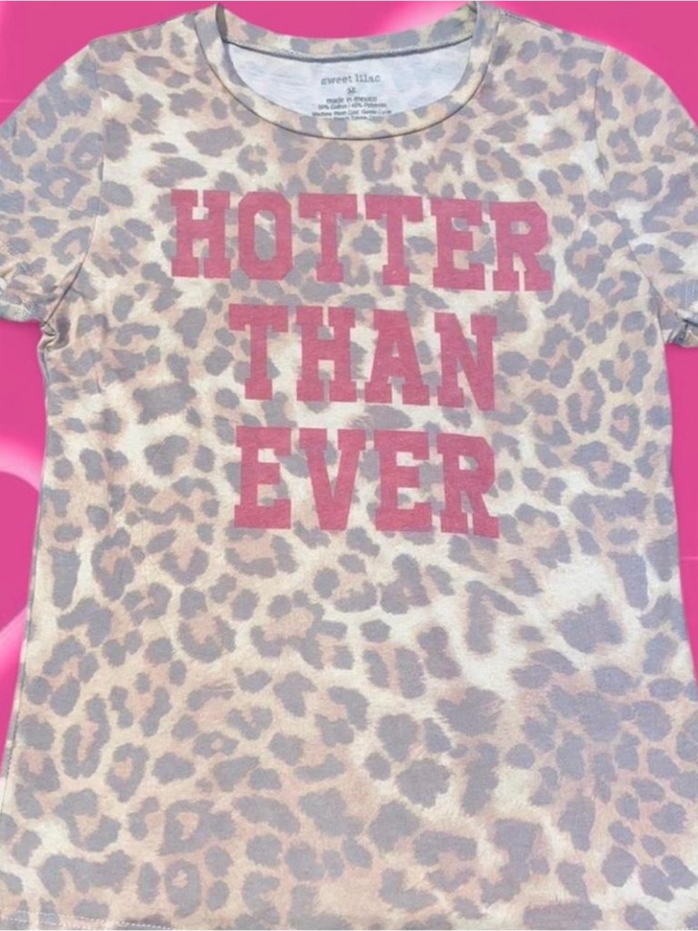 Hotter Than Ever Leopard Graphic Tee - Pink Print